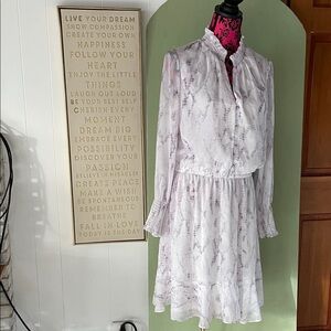 White House Black Market White Long Sleeve Dress